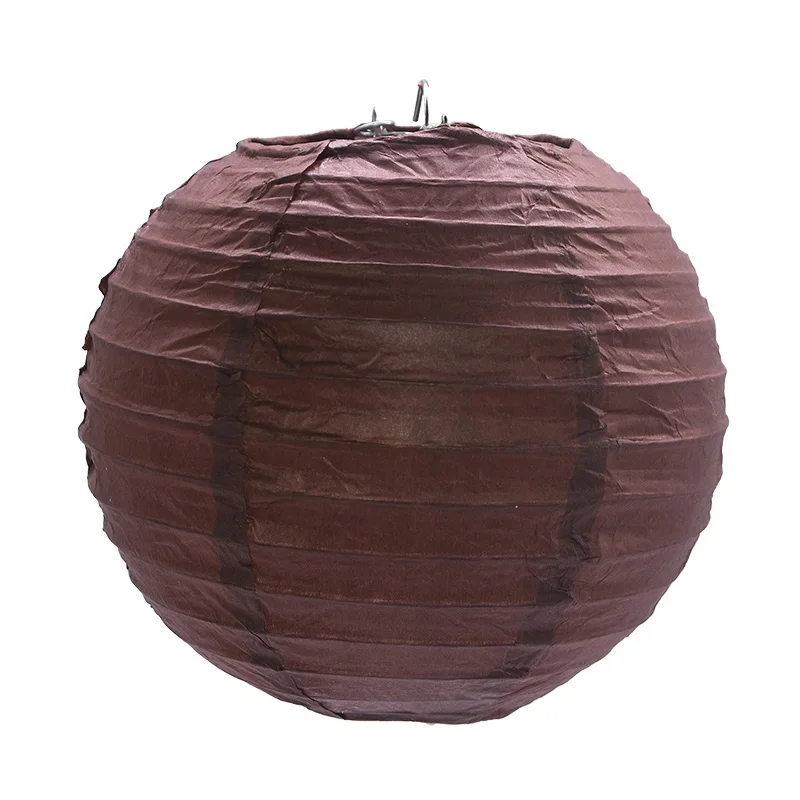 PL27 Brown 1 шт. Круглый Китайский бумажный фонарь на день рождения, свадьбу, вечеринку, украшения, подарок, сделай сам, лампион, подвесной фонарь-шар вечерние принадлежности - Цвет: PL27 Brown