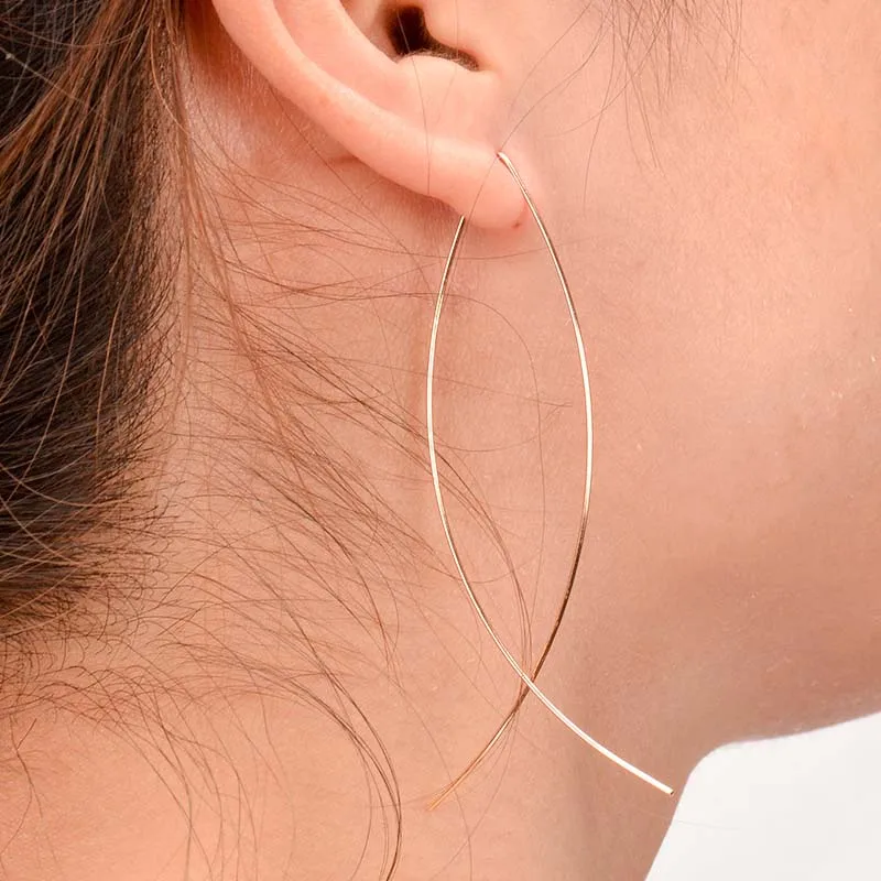 Женские серьги подвески металлические золотого и серебряного