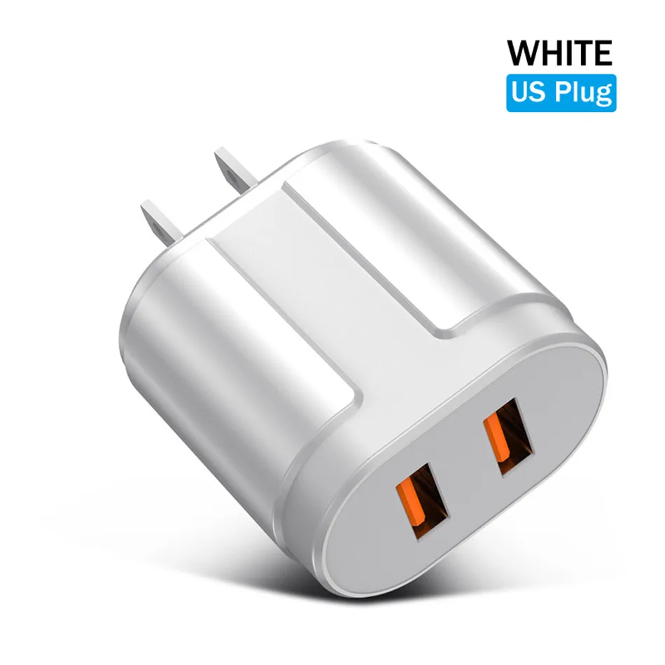 USLION Dual USB зарядное устройство 5 В 2.4A Быстрая зарядка стены мобильного телефона зарядное устройство для iPhone samsung Xiaomi Портативный ЕС США штекер Адаптер