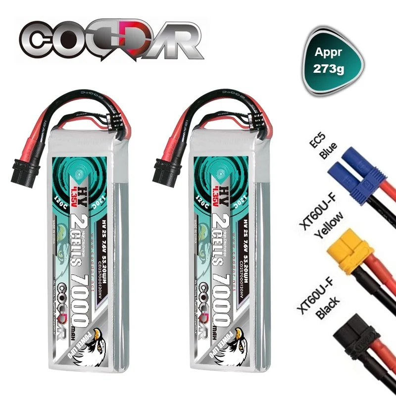 

RC Racing CAR Battery CODDAR 7.6v 7000mAh 2s 120C LiPo Battery For RC Quadcopter Helicopter Boat Drones Spare Parts