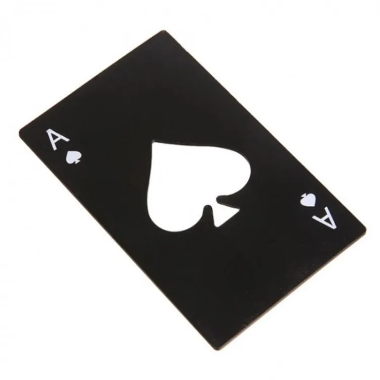 

Creative playing card stainless steel bottle opener Spade A corkscrew Corkscrew beer screwdriver Living utensils