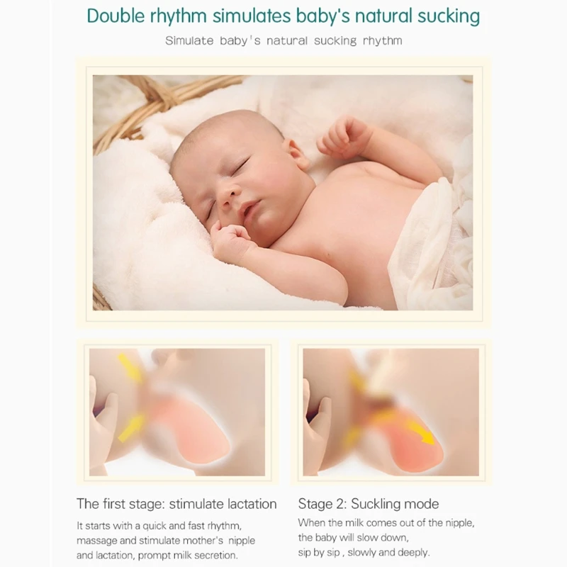 T5EC Electric Automatic Wearable Double Breast Pump Portable Baby Nipple Silence Suction Cup Feeding Milk Bottles Rechargeable | Мать и