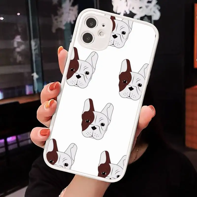 

Bitford dog cute pet Phone Case Matte transparent For White iPhone 12 Mini 11 Pro XR XS Max 7 8 Plus X Back Cover