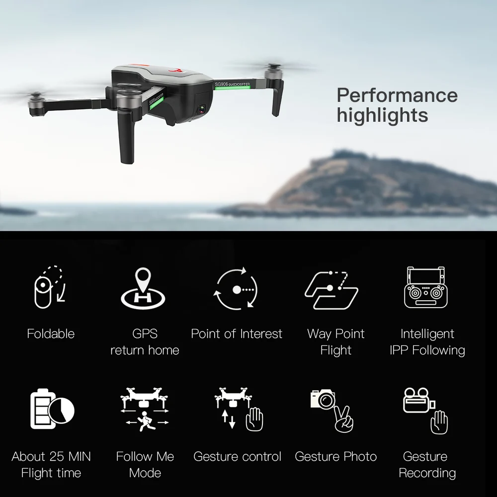 SG906 GPS Brushless 4K RC Drone with Camera Handbag 5G Wifi FPV drone Optical Flow Positioning Altitude Hold Quadcopter | Игрушки и