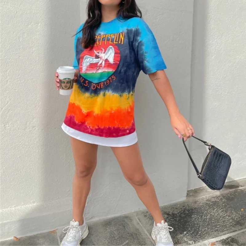 

Angel Letter Print Oversized Graphic T Shirts O Neck Short Sleeve T Shirt Casual Sweet Girls Kawaii Clothes 2021 Summer Y2k Tops
