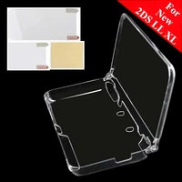 clear crystal shell for new 2ds 3ds ll xl transparent protective cover case screen film lcd screen protector for 3ds 3dsll 3dsxl