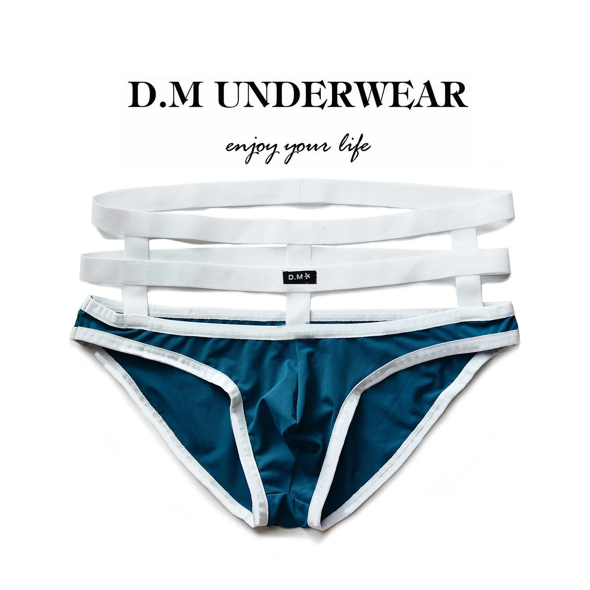 Мужские трусы брифы с заниженной талией черные однотонные треугольные бандажные