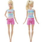 1 комплект, летняя крутая пляжная одежда BJDBUS, красные шорты + женская повседневная одежда для Барби