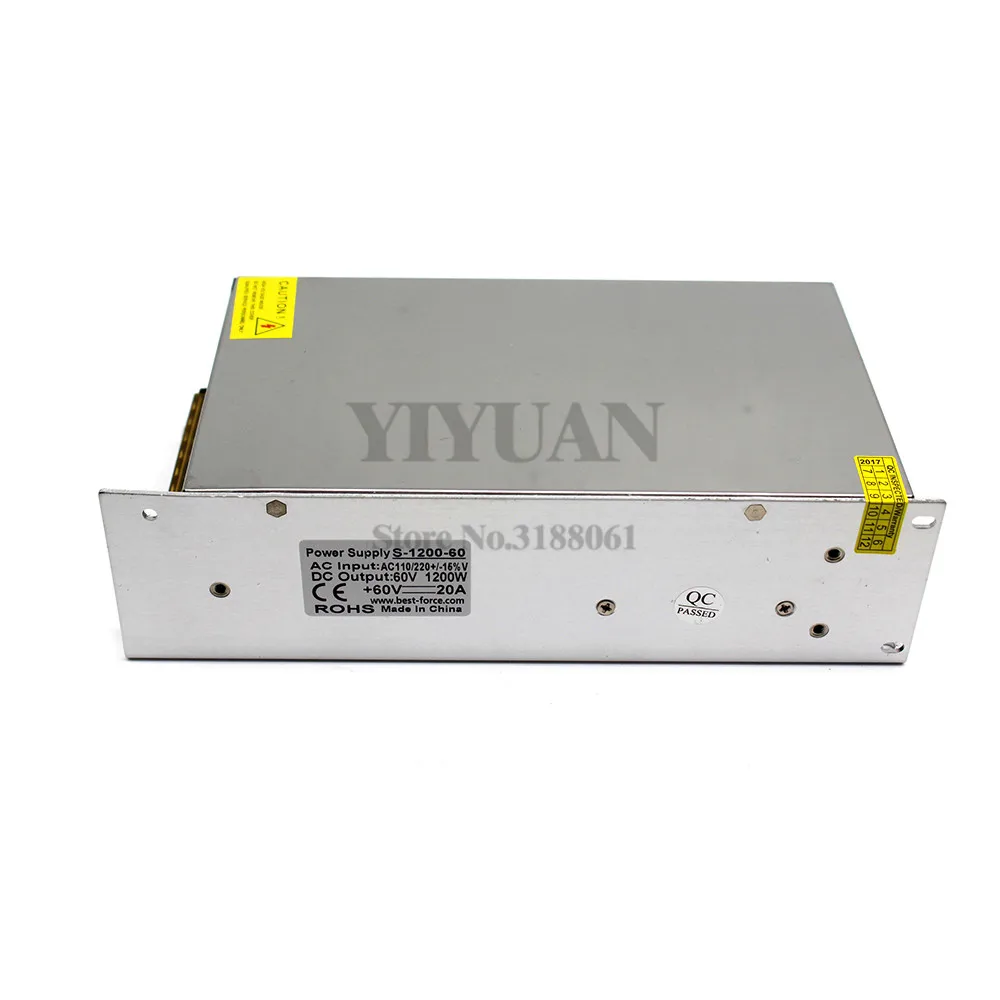 Регулируемый DC 60V 20A 1200W блок питания трансформатор драйвера 110 220V AC DC60V USP для