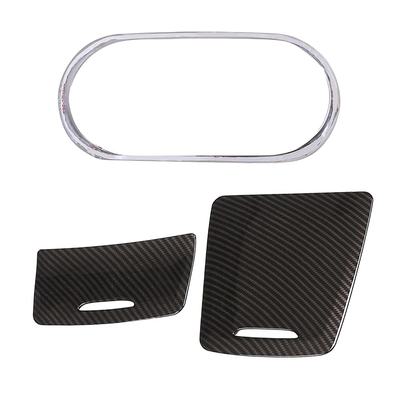 

3 Pcs Car Accessories: 2Pcs Center Storage Box Panel Trim Ashtray Cover Car Stickers & 1Pcs Chrome Cup Holder Cover Trim