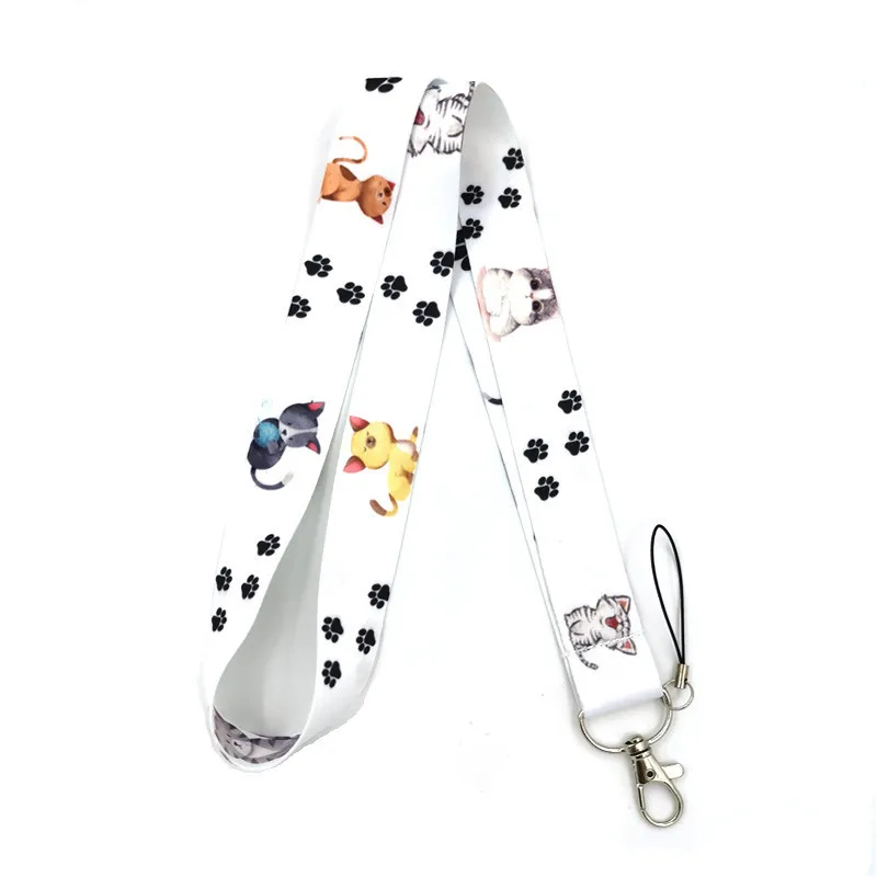 10 шт./компл. милая кошка брелок для ключей ID веревка шейный ремешок шнурок |