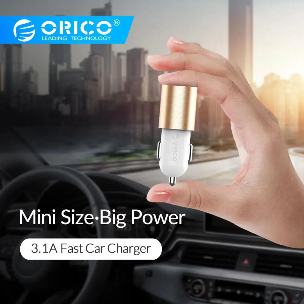Автомобильное зарядное устройство ORICO два порта Type C + USB A порт для Huawei P30 Pro Xiaomi Mi9