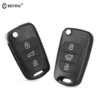 Корпус Ключа KEYYOU, 3 кнопки для Hyundai Avante, Elantra I30 I40 I20 IX35, раскладной, чехол для дистанционного ключа от машины, неразрезанный, без логотипа