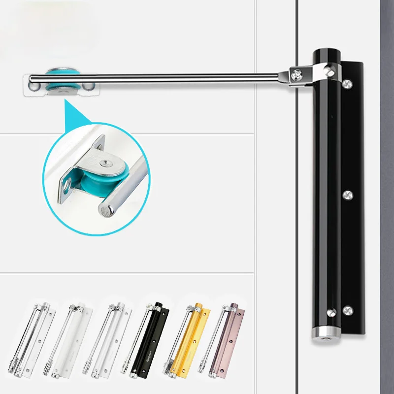 

Aluminum Alloy Door Closer Adjustable Force Automatic Door Closing Device Pulley Silent Suitable For Many Types Of Doors