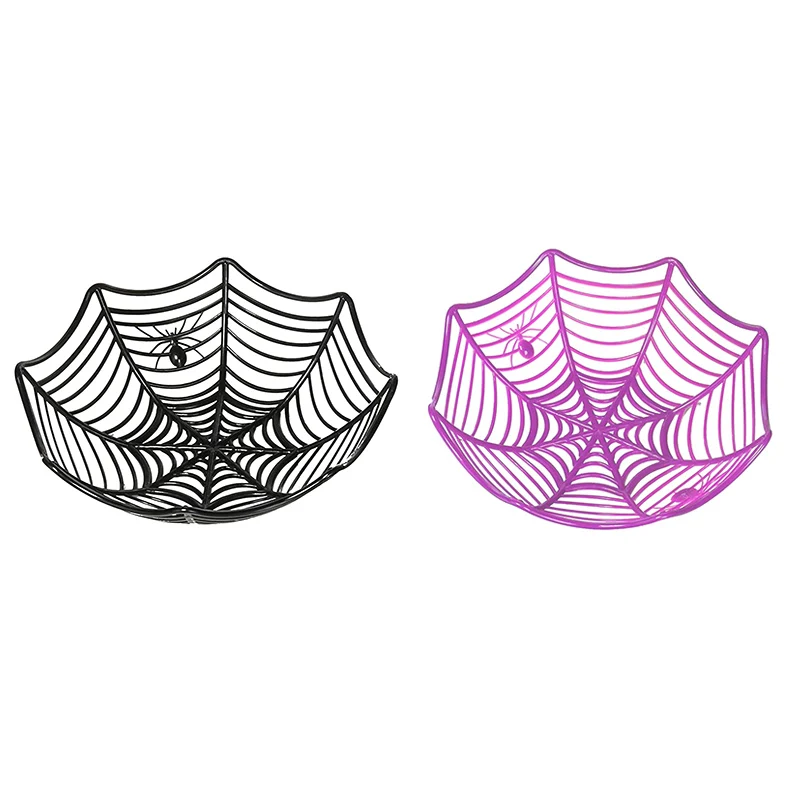 Большая паутинная пластиковая корзина миски для вечеринок на Хэллоуин