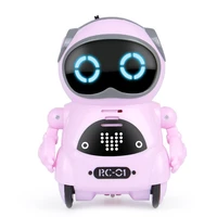 1pcs intelligent mini pocket robot walk music dance toy light voice recognition conversation repeat smart interactive kids gift