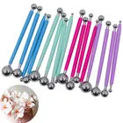 4 шт. формочки для печенья Цветок Sugarcraft Металл моделирование мяча Набор DIY нержавеющая сталь Ручка для выпечки помадка форма инструменты для украшения торта