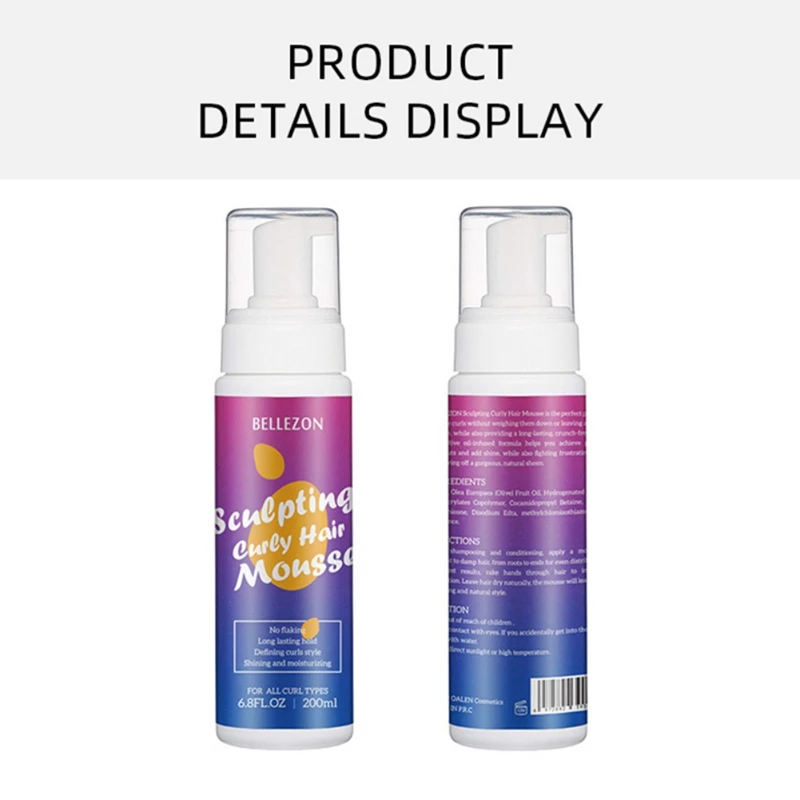 200 мл пенопласт для волос мусс вьющихся Стайлинг сильный удерживающий фиксации