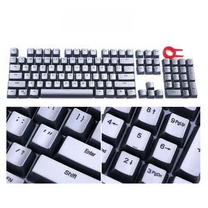 Колпачки для клавиш с серебряным тоном для механической игровой клавиатуры Cherry MX Outemu с подсветкой, Набор колпачков для клавиш из АБС-пластика с 104 кнопками