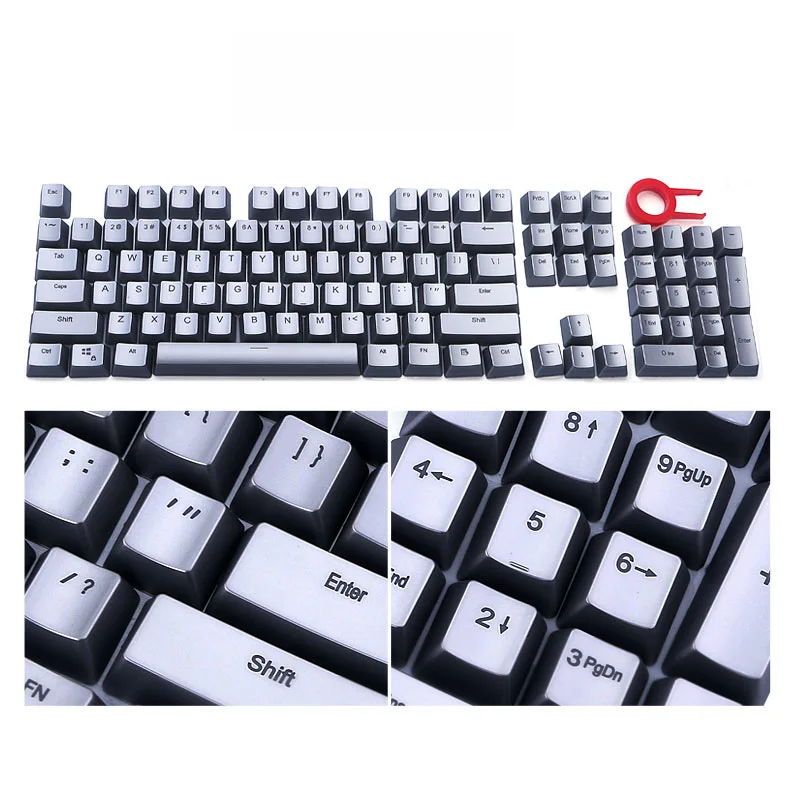 Серебряный тон ключ Шапки для Cherry MX Outemu механическая клавиатура с подсветкой 104 ABS