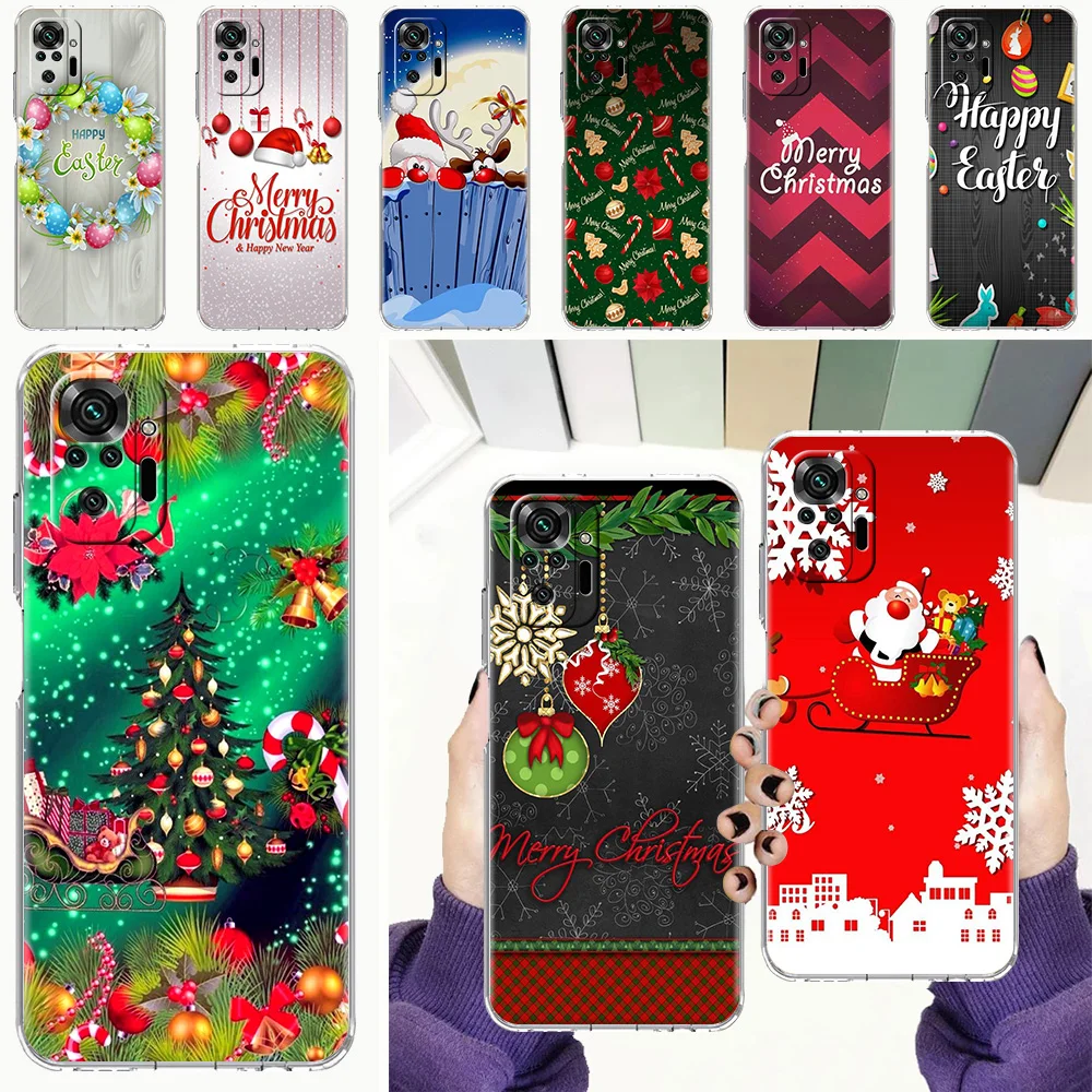 

Новогодний чехол для Xiaomi Redmi 8 8A 9A 9C 9 Note 7 8 8T 9 9S 10 Pro K40 Mi Poco X3 NFC M3