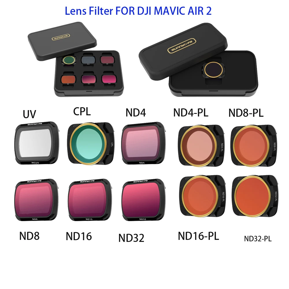 

Фильтр объектива DJI Mavic Air 2, фильтры MCUV CPL ND/PL ND16 ND32 ND4-PL, комплект ND8-PL для дрона DJI Mavic Air 2, аксессуары для дрона