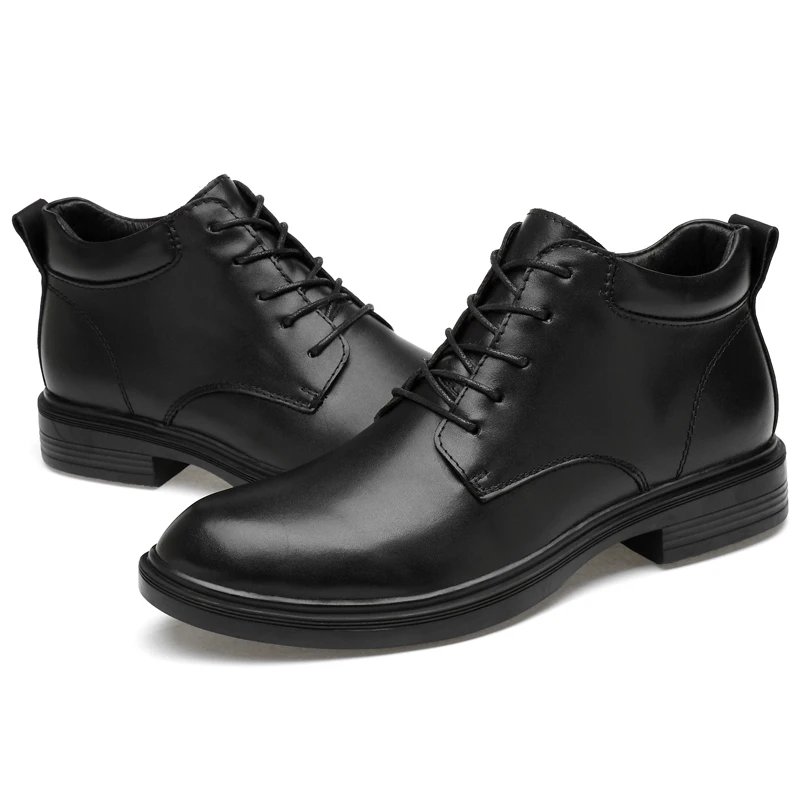 Классические зимние черные мужские ботинки мартинсы Военные уличные из коровьей