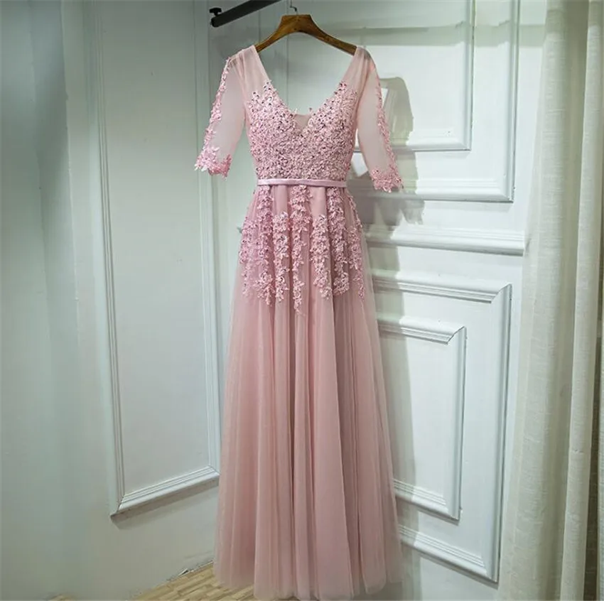 H оптовая продажа на заказ вечернее платье с кружевной аппликацией vestidos de boda invitada