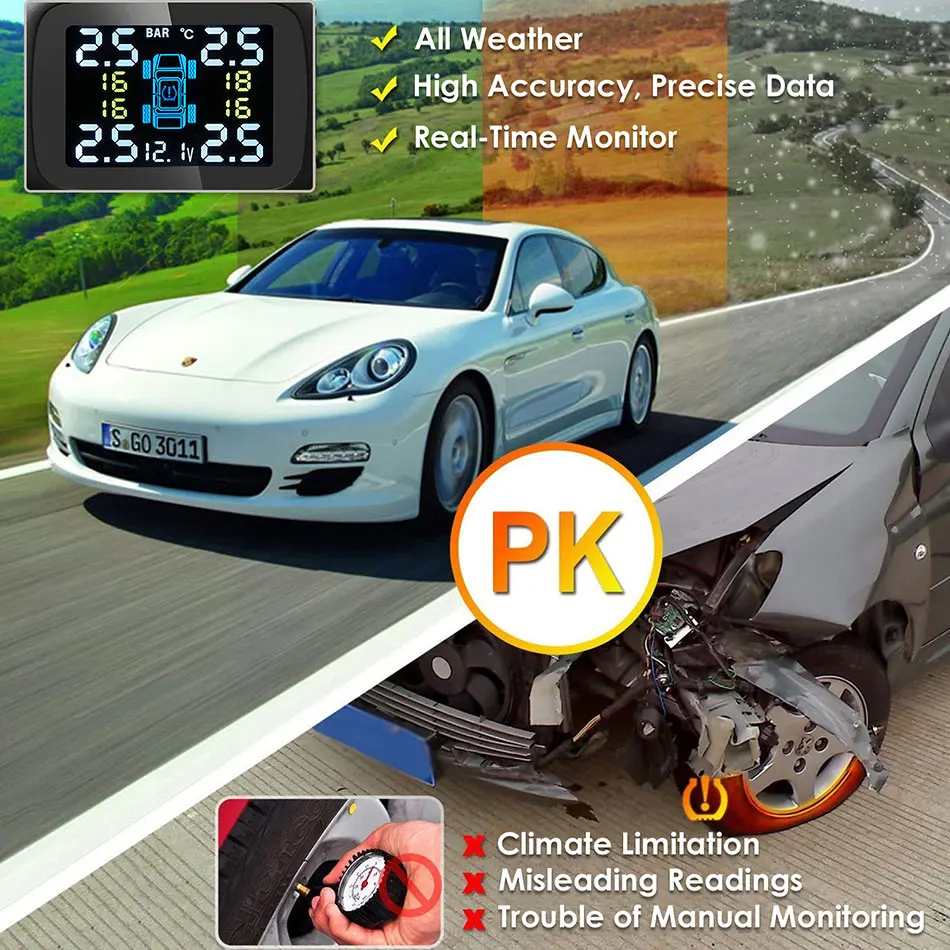 LBD 2 TPMS датчик давления в шинах Система монитора Автомобильный Предупреждение