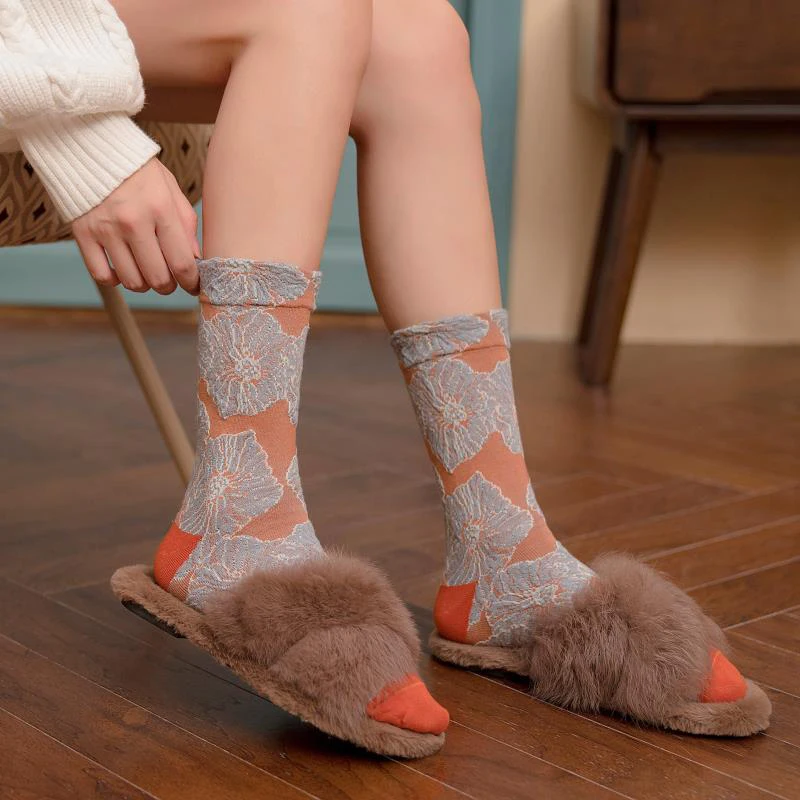 Носки женские с принтом мягкие хлопковые дышащие смешные в стиле ретро