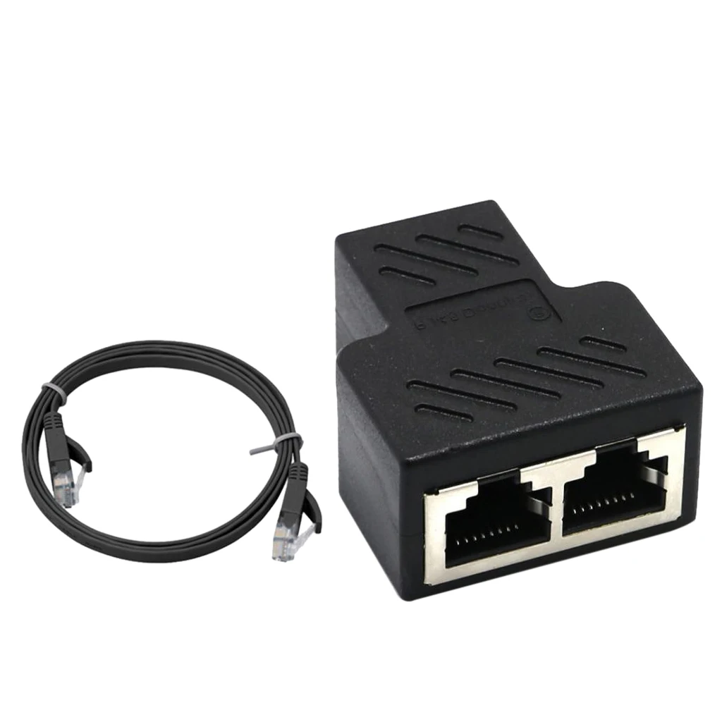 Адаптер-разветвитель на 2 порта кабель LAN Ethernet переходник с кабелем |