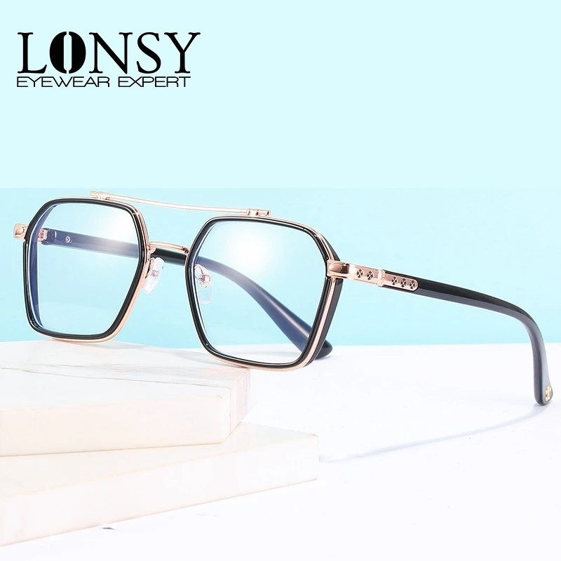 

LONSY Fashion High Quality Classic Myopia Prescription Glasses Frame Women/Men Anti Blue Light Optical Computer Eyewear Diopters
