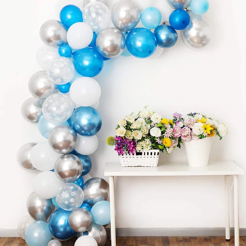 98 единиц и изображением снежинки зимних пейзажей замораживание воздушные шары