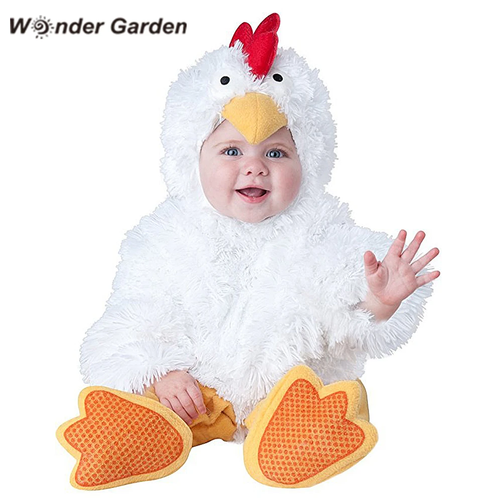 Косплей костюм Чудо сада для маленьких девочек и мальчиков белый куриный с