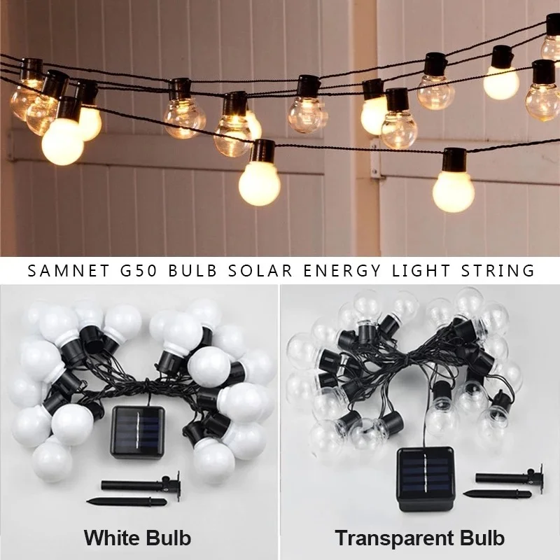 

Globe Bulb Fairy Lights String Christmas Lights Solar Outdoor Lights Garland Wedding Solar Led Light Outdoor Garden Street Lamp