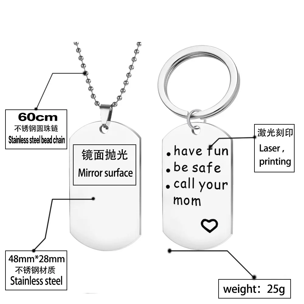 Для того чтобы моя мама папа Нержавеющая сталь кулон брелок лазерной гравировки