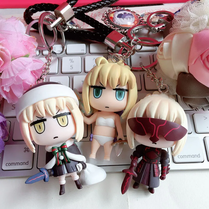 Fate/Stay Night Saber Alter белье ПВХ фигурка брелок аниме милая девушка модель кукла игрушка