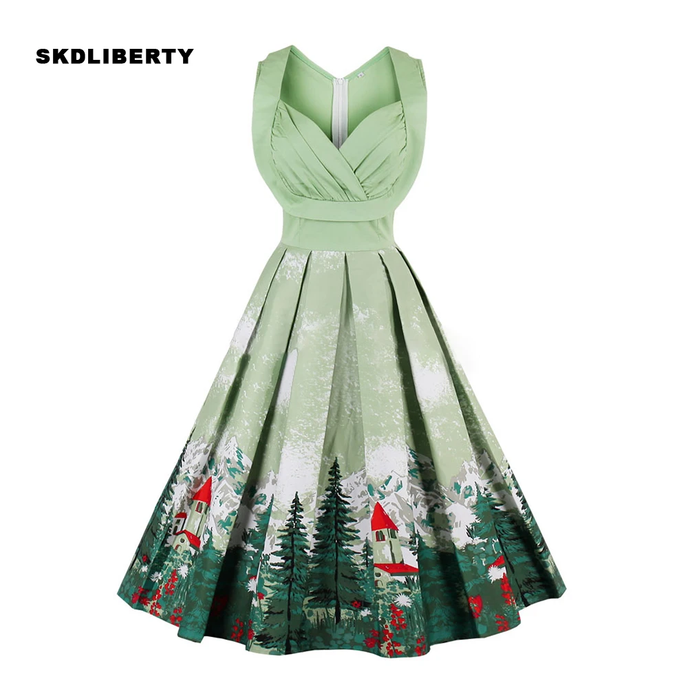 Женское винтажное рождественское платье большого размера ретро с v образным