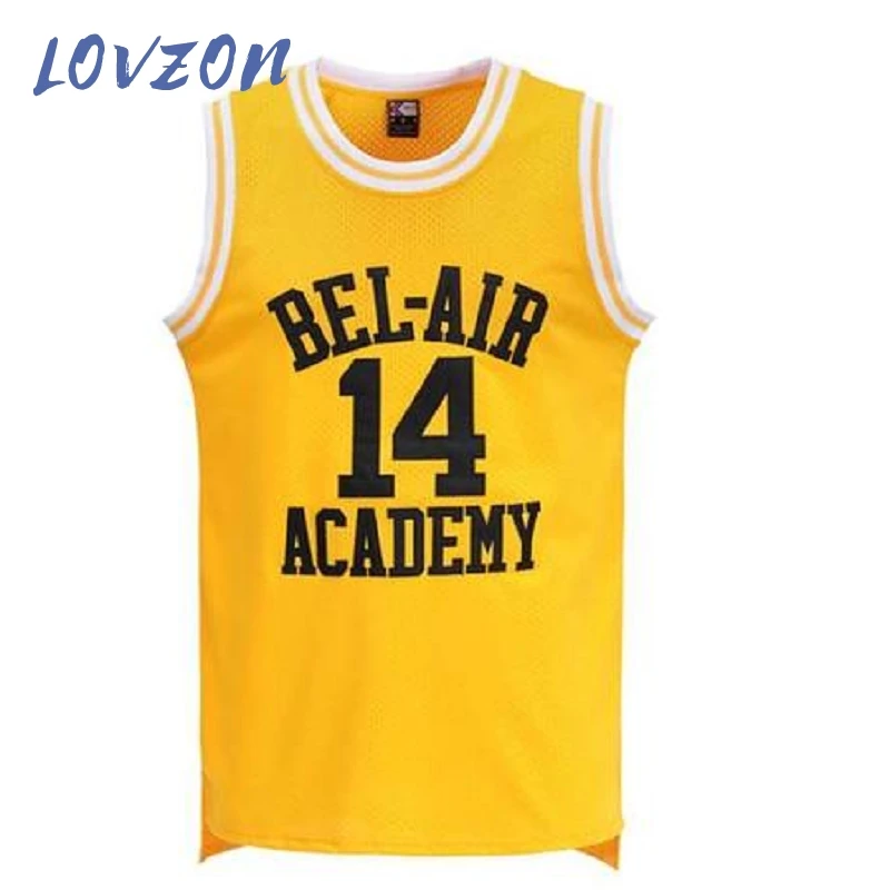 

LOVZON Classic Space Jam Embroidered Basketball Uniform White Black No. 14 Jersey Movie Cosplay Costume Edition Jersey