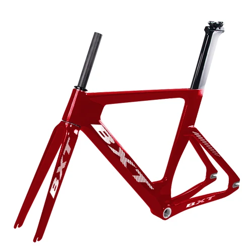 BXT full red BXT углеродный руль трековая рама дорожного кадров колесо для велосипеда с фиксированной передачей комплект с вилкой Подседельный штырь 49/51/54 см, углеродный руль для велосипеда Рама - Цвет: BXT full red