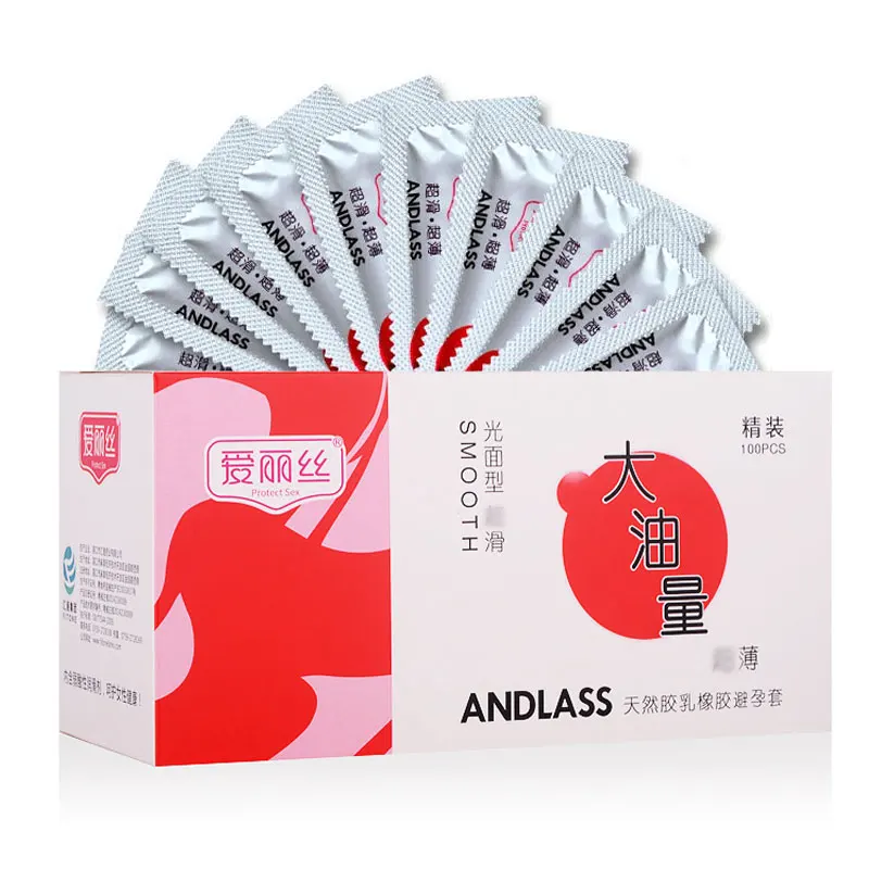 100PCS Ultra-thin Condoms Men Ejaculation Delay Large Oil Quantity Penis Sleeve Natural Latex Lubricated Contraception Sex Safer | Красота и