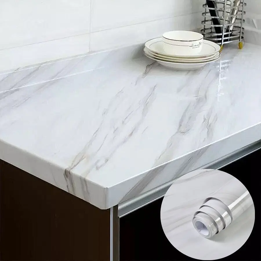 

DIY Decorable Film PVC Self Adhesive Marble Wallpapers for Bathroom Kitchen Cabinet Contact Paper Waterproof Home Decor Stickers