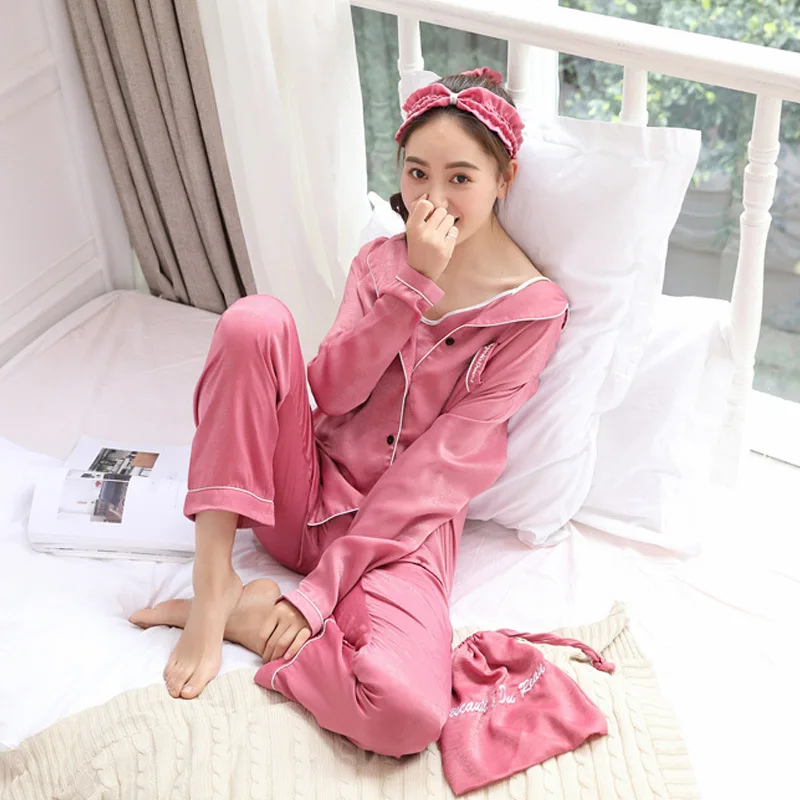 Женские пижамные комплекты 7 шт. пижамы в Корейском стиле на лето осень и весну