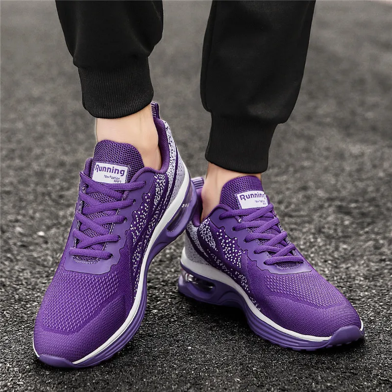 2022 New Purple Air Sneakers Men Mesh Breathable Couple Air Running Shoes Men Outdoor Lightweight Men Sport Shoes Plus Size 46
