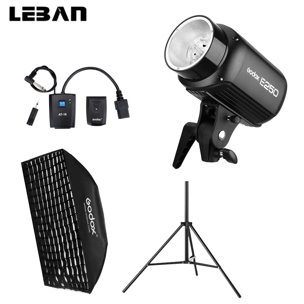 Студийный стробоскосветильник Godox E250 250Ws + софтбокс 50x70 см стойка для светильник
