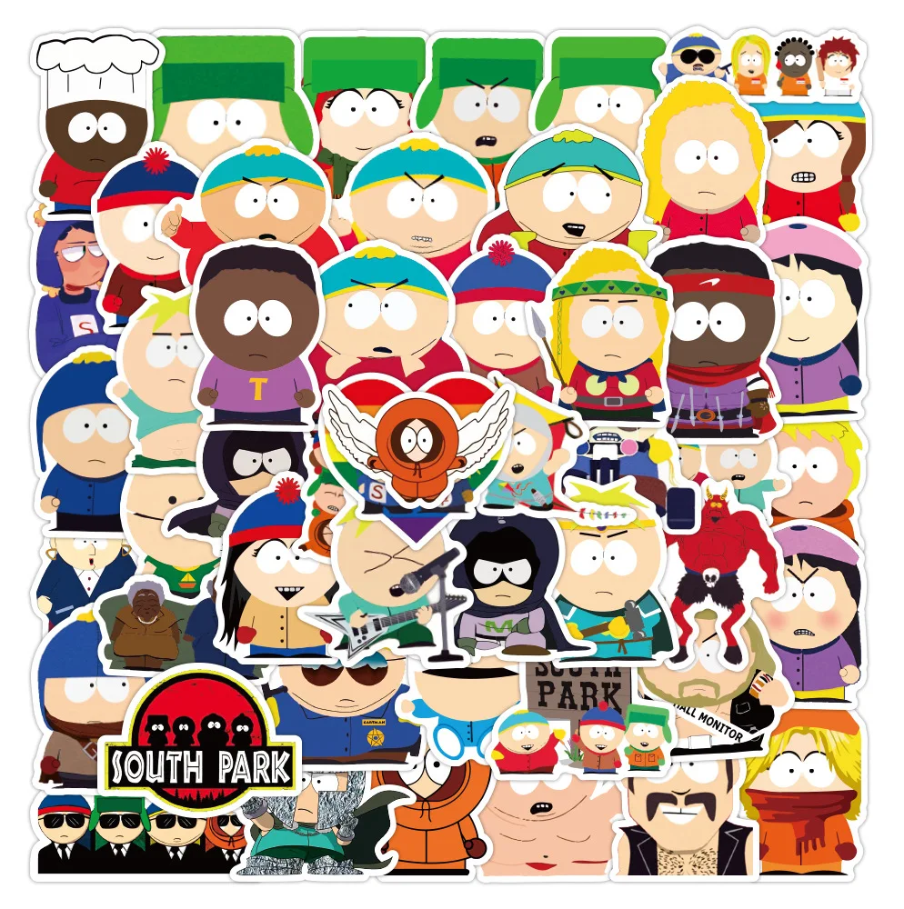 10/50Pcs Funny Anime South Parks Stickers Suitcase Skateboard Laptop Luggage Phone Cartoon Decal Children Stickers Gift Toy | Игрушки и