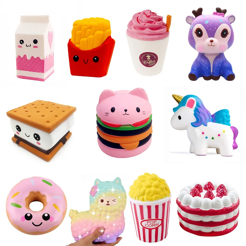 

Детские игрушки фиджет-антистресс Сжимаемый гамбургер молочный коктейль Сжимаемый попкорн снятие стресса Антистресс розыгрыши сюрприз