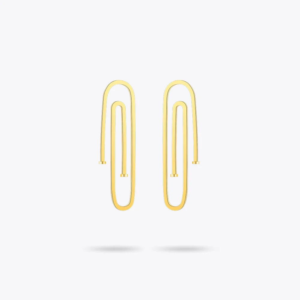 Серьги подвески женские геометрической формы из нержавеющей стали золотого