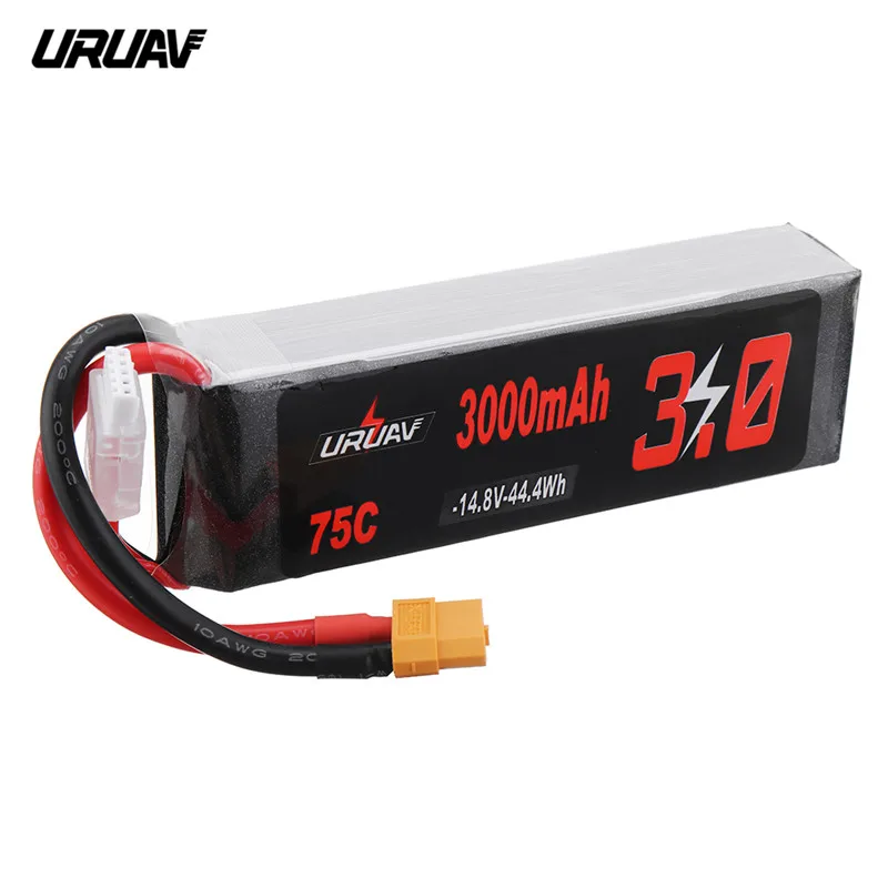Высокое качество URUAV 14 8 V 3000mAh 75C 4S Lipo батарея XT60 Разъем для RC гоночного дрона