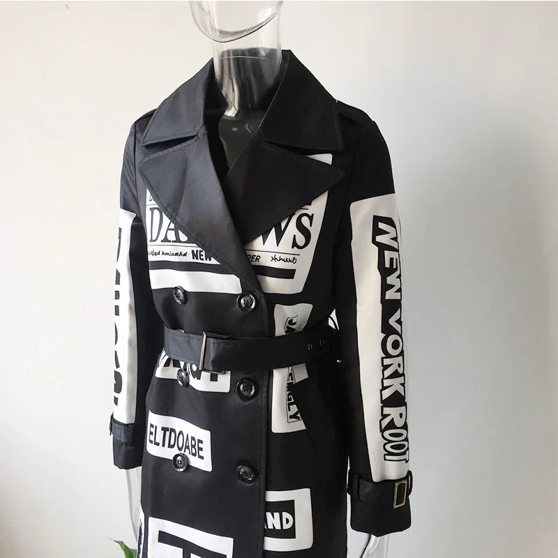 Женское длинное пальто HarleyFashion повседневное высококачественное ветровка с